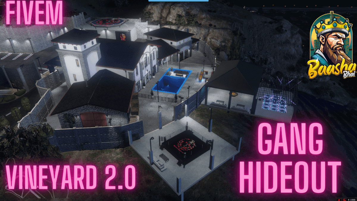 Vineyard Hideout 2.0 / Fivem Gang Villa / Fivem Mansion With Secret Room
